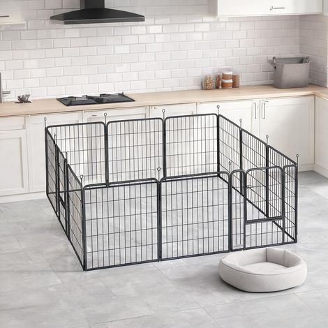 Barrière pour chien nero en acciaio 204 x 204 x 80 cm (1/5)