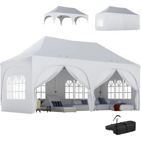 Gazebo, Design Pop-Up, Hauteur Réglable, Gris clair (1/2)