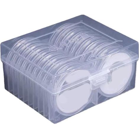 Capsules de rangement pour pièces de monnaie en plastique transparent - Étui de protection pour collection