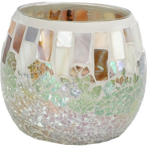 Porte-bougie en verre soufflé coquillage, boule lumineuse translucide pour bougies chauffe-plat, décoration de table (1/5)