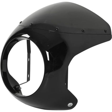 Pare-brise de Moto, Carénage de Moto Universel pour Pare-brise de Carénage de Phare de Universel 7 Pouces Couvercle de de Phare Résistant à la Surface Lisse adapté pour (noir brillant) (1/5)