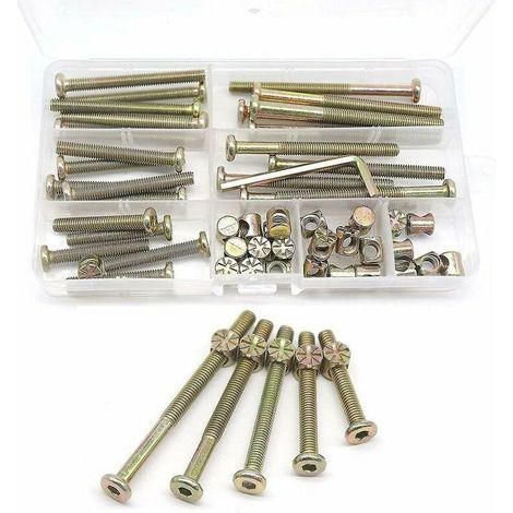 Kit Vis de Lit de Bébé 25-Set - Différentes Tailles M6x40mm/50mm/60mm/70mm/80mm (1/4)