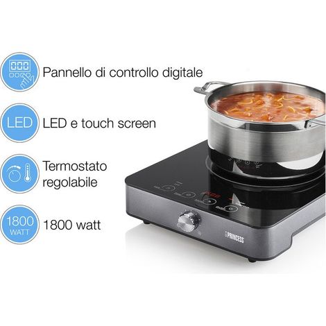 Princess 303010 Piastra a induzione – Display LCD – 1800 watt – Nero (1/10)