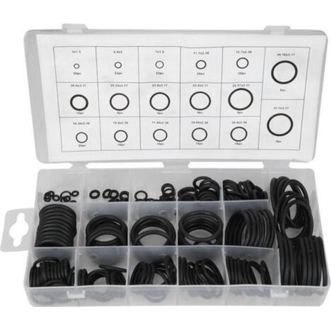 222 Pcs En Caoutchouc O Ring Set D'étanchéité Assort Set Kit O-Ring Rondelle Assortiment Kit pour Automobile Ingénierie Machines Hydraulique Plomberie Rondelle Joint (1/5)