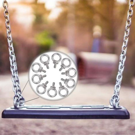 Boulon à Oeil M6 10 Pièces Acier Inoxydable, Anneau Rond Sécurisé Accrocher Fixer Le Rouleau Accessoire Métal Cuneary (1/5)