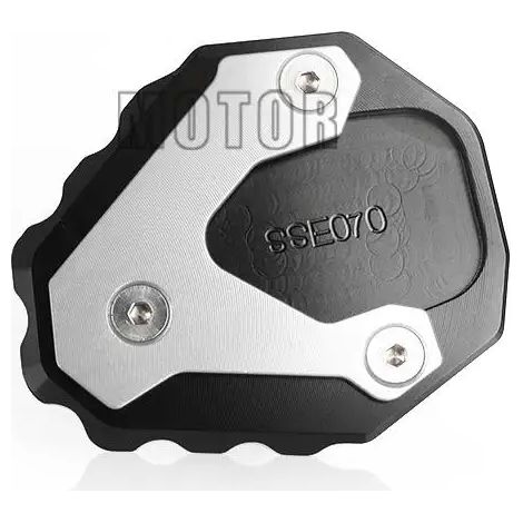 (Argent sans logo) Compatible avec HONDA CB500X CB 500X CB500 X 2017-2021 Moto - Plaque d'extension de béquille latérale CNC - Support Maxpower (1/4)