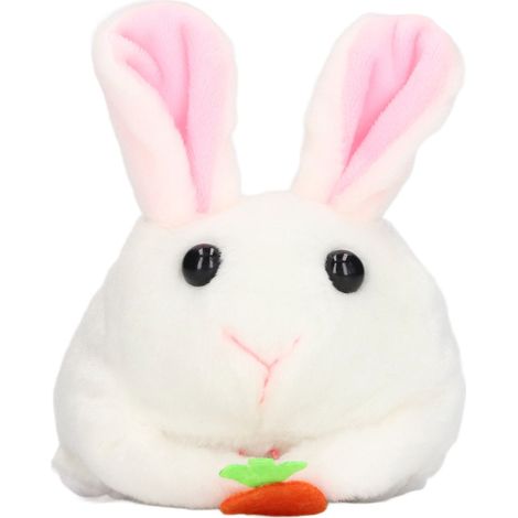 Lapin Peluche Mécanique avec Mouvement de Queue et Rotation, Jouet à Remontoir Décoratif (1/5)