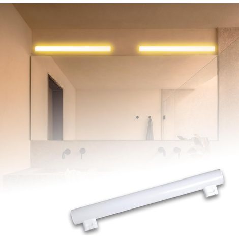 Lampe Linéaire LED S14S 30CM 600LM 8W Remplace Ampoule À Incandescence 60W 2700K Blanc Chaud Tube LED 180° 2 Culots pour Cuisine Salle De Bain, Éclairage Miroir Non Dimmable (1/5)