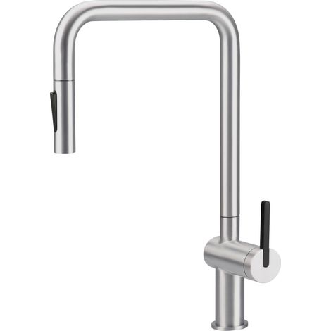 Deante Mitigeur de Cuisine MOMI - Acier brossé - Écologique - Design moderne - Douchette extractible (1/5)