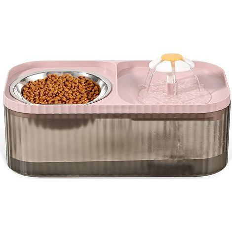Fontaine à eau automatique pour chats PETIMI 3 L (105 oz), bol en acier inoxydable, rose - Une hydratation propre et saine pour vos animaux de compagnie