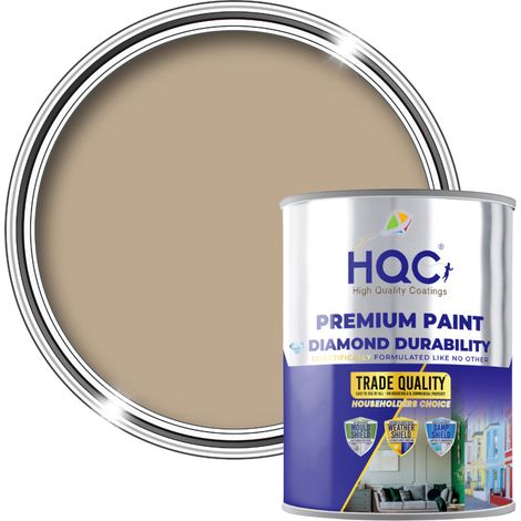 HQC Smooth Masonry Paint -  Weatherproof & Long-lasting Protection For All Exterior Walls - Sandstone - 5L