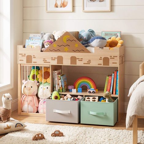 Toy Storage Organizer with Shelves and Fabric Drawers (1/5)