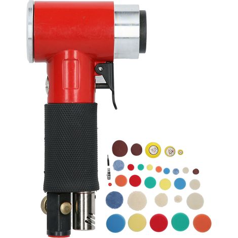 60 pièces ponceuse excentrique pneumatique rouge pour polissage et ponçage auto AT‑1500R60 avec buses européennes (1/5)