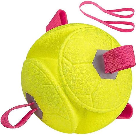 Jouet à mâcher de football pour chien avec corde - Balle interactive à rapporter pour chiot, jouet d'entraînement à la corde pour animaux de compagnie (1/5)