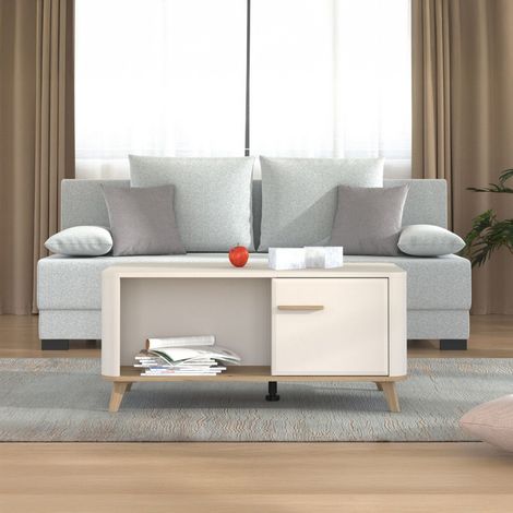 Couchtisch Patu, mit Füßen, ein Fach, rechteckig, 101x54,5x46h cm Beige (1/5)