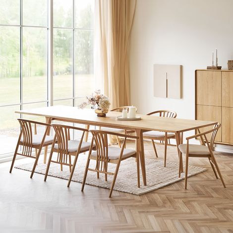 Table à manger extensible 240/290/340 cm décor chêne naturel - VOKA (1/5)