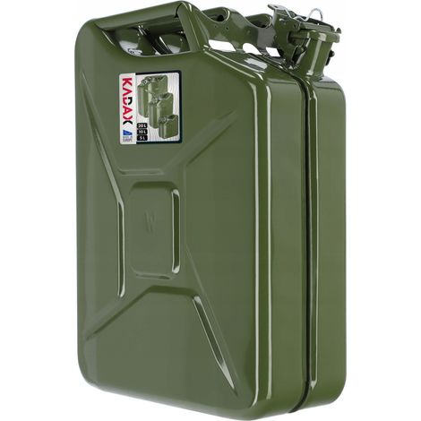 KADAX Benzinkanister, aus Stahl, für Benzin und Diesel, Grün, 20L (1/5)