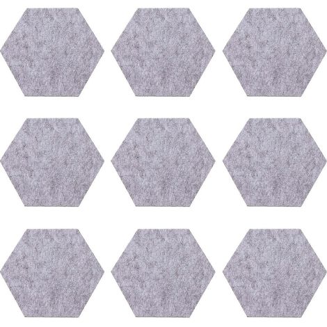 Lot de 12 tableaux mémo hexagonaux en feutre autocollant-13.50X12.00X0.50CM-Grey