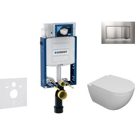 Geberit Kombifix - Set de bâti-support, cuvette Oudee et abattant softclose, plaque de déclenchement Sigma20, chrome mat laqué/chrome SANI15CA1116 (1/5)