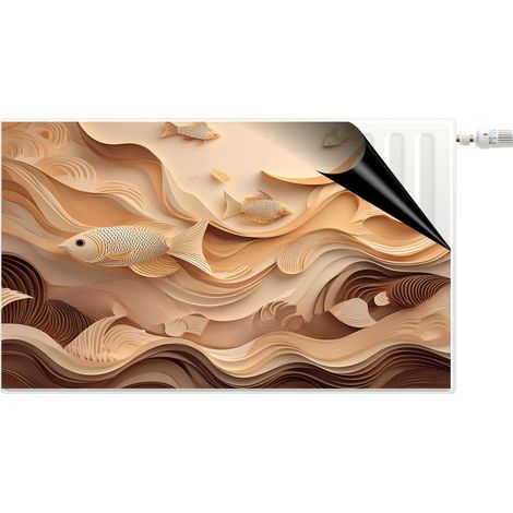 Cubierta decorativa para radiador Alfombra magnética 3D marrón Mundo submarino (1/5)