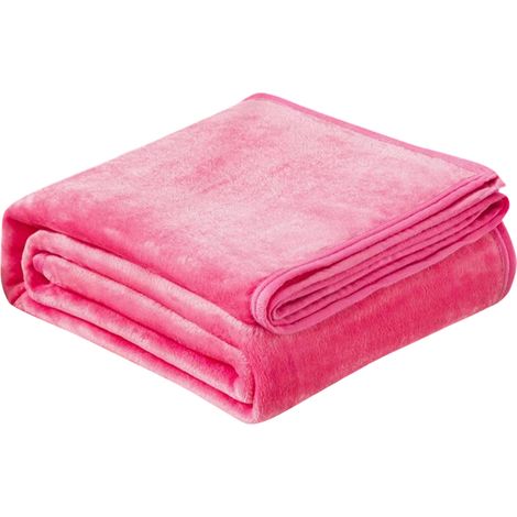Plaid en polaire épaisse et douce, idéal pour le bureau, la sieste ou comme couverture. Couleur unie, en flanelle, parfait comme cadeau pour canapé, lit, camping ou voyage. Dimensions : 180 x 198 cm ( (1/5)