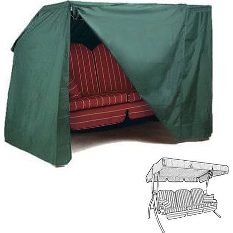 WOLTU Schutzhülle Hollywoodschaukel, 150x215x150 cm, Abdeckung für Gartenmöbel, Abdeckhaube aus PE, Plane UV-Beständig wasserabweisend Winterfest reißfest Grün (1/5)
