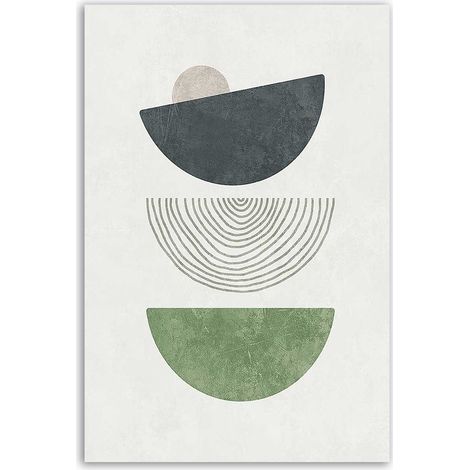 Tableau abstrait formes géométriques vert