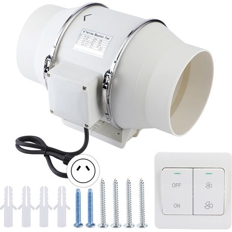 Ventilateur extracteur d'air en ligne haute efficacité pour salle de bain (15 cm) 80 W (1/5)