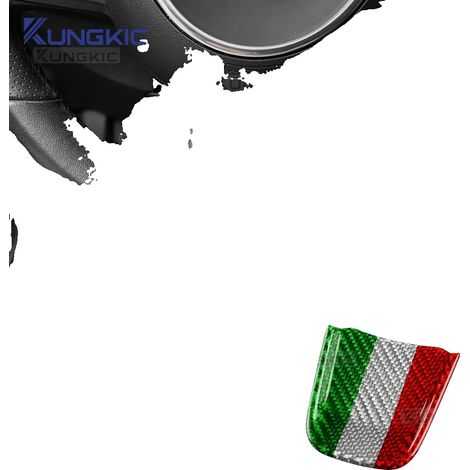 Finitura interna, vera fibra di carbonio rigida, su misura per Fiat 500, fondo tricolore (1/2)