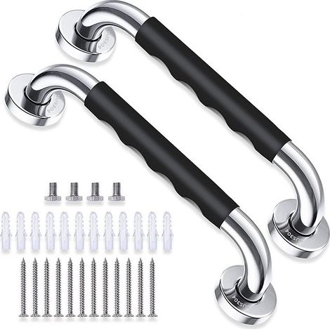 2 Pièces Poignée de Baignoire, 33.5 cm Antidérapante Barre d'appui de Salle de Bain, Barre d'Appui en Acier Inox Murale Poignée de Douche pour Personnes Âgées/Handicapées/Enfants/Enceinte (1/4)