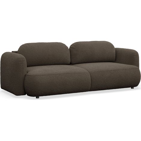 Selsey Tvoya – 3-Sitzer Schlafsofa mit Bouclé-Bezug, Braun