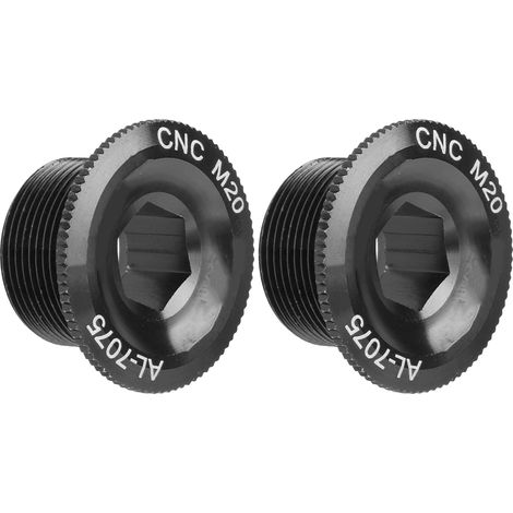 Lot de 2 vis de fixation pour manivelle de VTT, en alliage d'aluminium, cache-vis M20 noir (1/5)