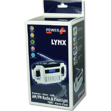 Radio AM/FM, dynamo solaire, chargeur de lampe torche POWERplus Lynx (1/2)
