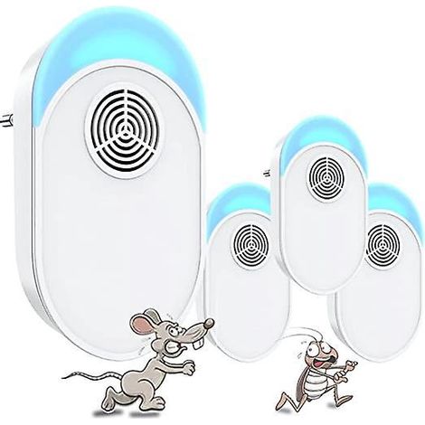 anti Moustique Ultrason Prise, Ultrason Souris Mouche 4 Paquets, Appareil Repulsif Souris Efficace Pour Repousser Les Rats, Les Araignes, Les Mous (1/5)