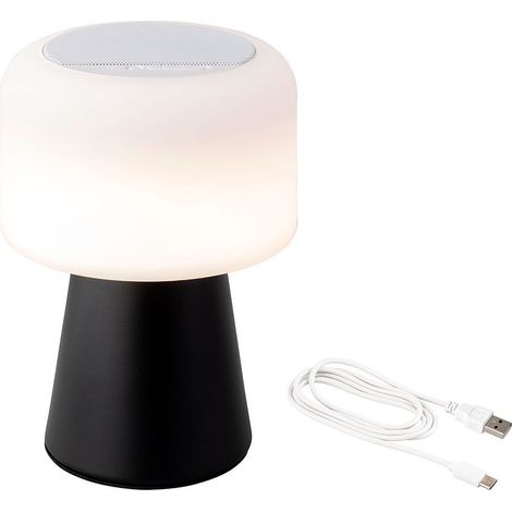 Lampada LED con Altoparlante per Esterno e Interno Colore Bianco e Nero 22,5cm Ricaricabile Bluetooth 894415 (1/2)