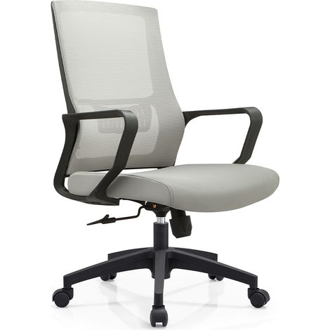 Sedia Ufficio Grigio Poltrona da Scrivania Studio Cameretta Altezza Regolabile