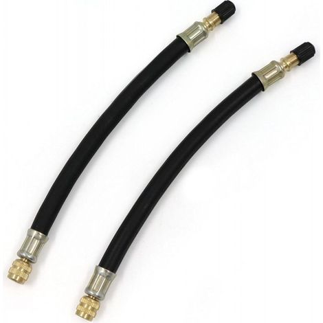 2 pièces rallonge de valve de pneu, 200 mm, en laiton et caoutchouc flexible, pour voiture, camion, moto, valves standard (1/5)