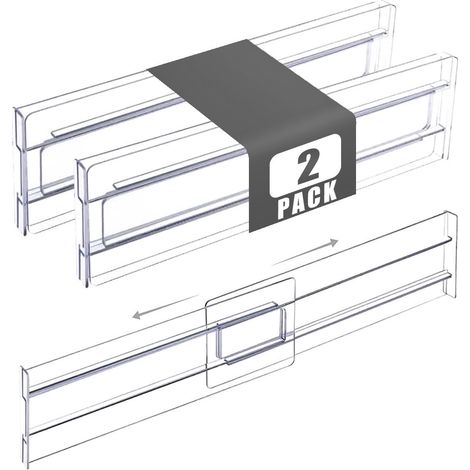 Séparateurs de tiroirs extensibles et réglables, organisateur de vêtements, adaptés aux armoires, cuisines et bureaux, 27,5-528 cm, lot de 2 (1/5)