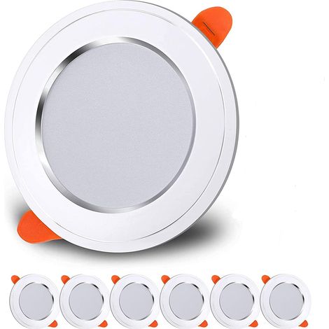 Spot Encastré LED Spot W 5 Plafonniers Ronds (6pcs Blanc Froid) (1/2)