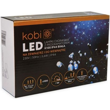 Guirlande LED - 10 m - Blanc - 3,6 W - Programmateur séquences IP44, câble 3 m (1/4)