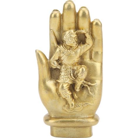 Statue de roi singe fabriquée à la main, statue de singe en laiton, aspect réel, statue de bouddha, pour cadeau, décoration (1/5)