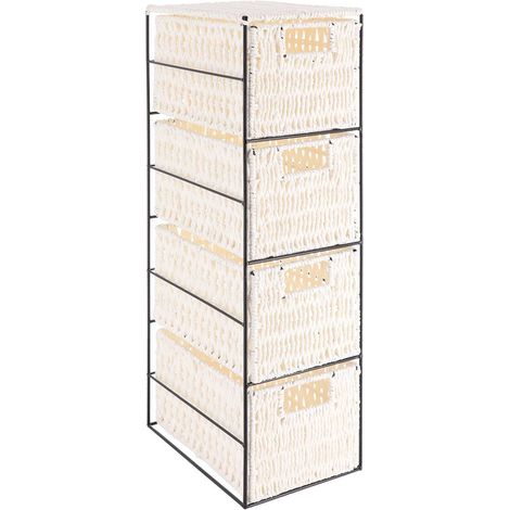 Armadietto in metallo con 4 cassetti per la carta - bianco - Tendance
