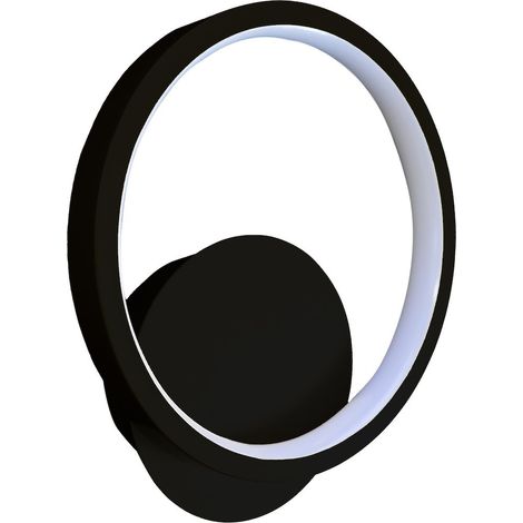 Moderne schwarze vertikale Ringwandleuchte Ø20cm neutrale LED 7W HOOP Milagro (1/5)