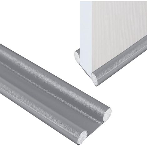 Joint d'étanchéité double de 96 cm (37 po) pour sous les portes - Joint d'étanchéité double latéral pour portes - Joint d'étanchéité insonorisé réglable (gris) (1/5)
