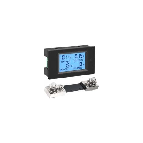 Voltmetro e amperometro digitale da pannello con shunt 100A DC 6.5-100V, tester di tensione, corrente e potenza, misuratore di energia, voltmetro, amperometro e wattmetro, display LCD, solare, batteri