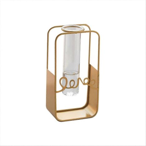 Support en métal pour vase à fleurs, vase en verre transparent A (1/5)
