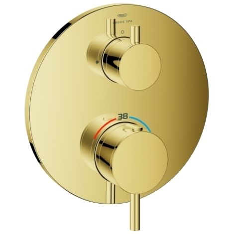 Grohe Atrio Termostato para 1 salida con llave de corte Gold, 24357GL0 (1/2)