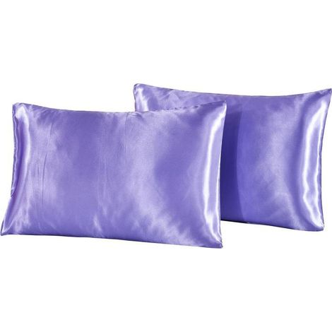 Taie D Oreiller - Satin Polyester 20x26 Pouces - Fermeture Enveloppe - Pour Cheveux Et Peau - Lot De 2 (1/5)