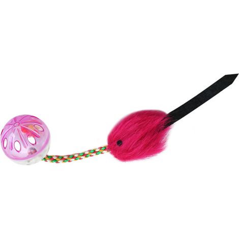 Juguete para gatos con cascabel realista en forma de ratón, interactivo con cascabel chirriante, interesante para gatos de interior y exterior.