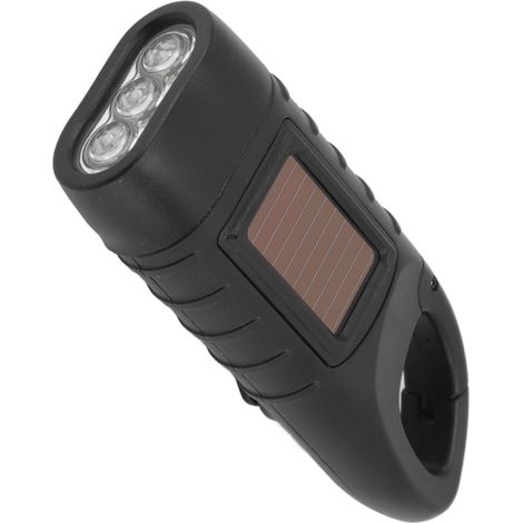 Lampe torche solaire à manivelle, rechargeable, idéale pour la survie en plein air, le camping et la randonnée. Parfaite pour les sports de plein air, le camping et la randonnée. (1/5)
